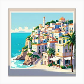 Mediterranean Village 3 Canvas Print