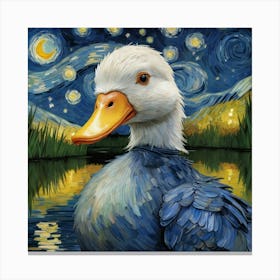 Starry Night Duck 6 Canvas Print