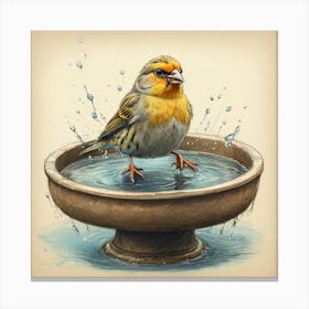 Bird Bath 1 Canvas Print