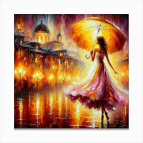 Woman under the rain 1 Canvas Print