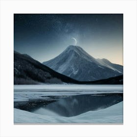 Moonlight Over Lake Canvas Print