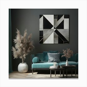 Geometric Wall Art - black and white Canvas Print