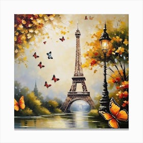 Paris With Butterflies 95 Canvas Print