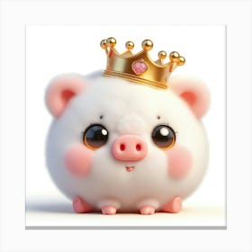 Pig In A Crown 3 Canvas Print