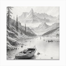 Boat In A Lake Canvas Print