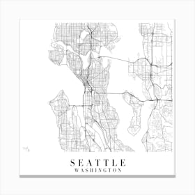 Seattle Washington Street Map Minimal Square Canvas Print