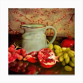 Pomegranate And Grapes Canvas Print