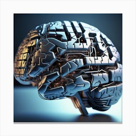 Brain On A Computer 3 Canvas Print