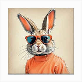 Rabbit With Sunglasses Canvas Print