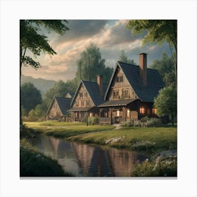 House By The Water Canvas Print