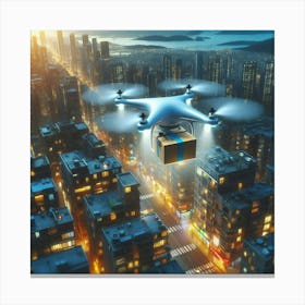 Drone Delivery In The City 2 Canvas Print