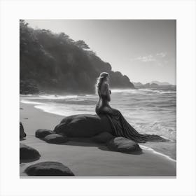 Mermaid On The Beach Canvas Print