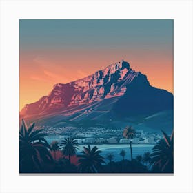 A Table Mountain In Cape Town Lofi Illustration 1720033597 3 Canvas Print