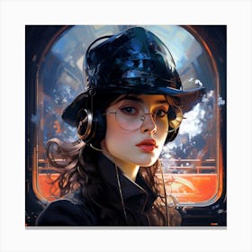 Girl In A Hat Canvas Print