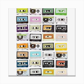 Cassette Tapes Mixtapes 1980s Radio Music Print Canvas Print