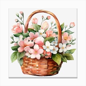 Basket Of Flowers 2 Canvas Print