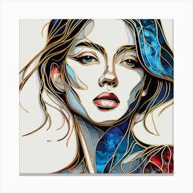 Abstract Portrait Of A Young Girl In Style 1 Canvas Print
