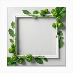 Frame With Green Peppers Canvas Print