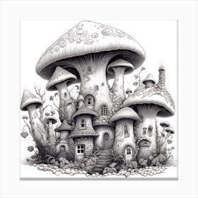 Mushroom Village Canvas Print