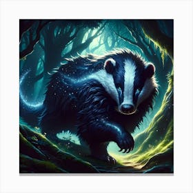 Badger In The Forest Canvas Print