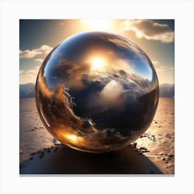 Imagine Earth Into Metallic Ball Canvas Print