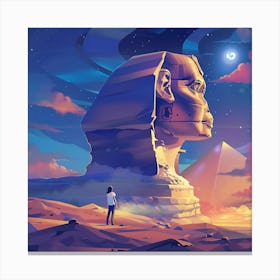 A Sphinx In Giza Lofi Illustration 1719991136 4 Canvas Print