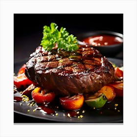 Steak On A Plate Canvas Print