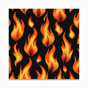 Flames On Black Background 37 Canvas Print