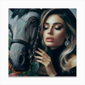 Girl With A Horse 2 Canvas Print