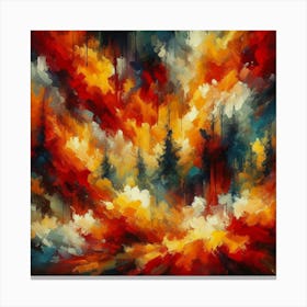 Fire In The Forest 17 Canvas Print