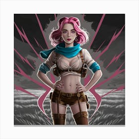 Pink Haired Girl Canvas Print