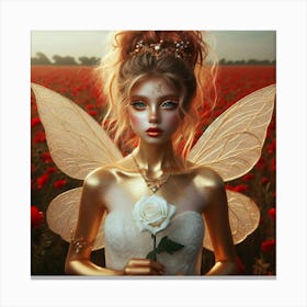 Fairy In A Field Of Poppies Canvas Print