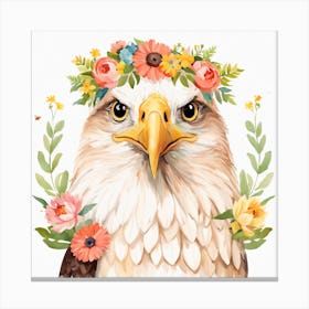 Floral Baby Eagle Nursery Illustration (15) Canvas Print