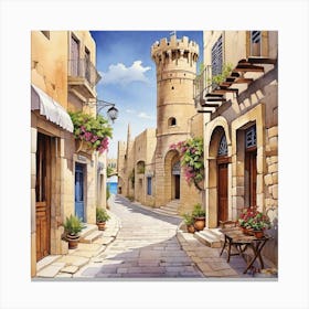 Street In Cyprus Canvas Print