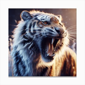 Tiger Roaring Canvas Print