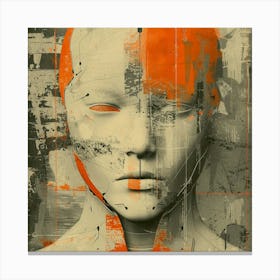 Sci-Fi Grungy Textured Android Portrait Canvas Print