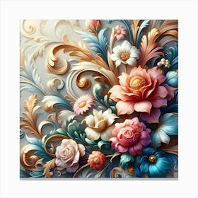 Floral Wallpaper 4 Canvas Print