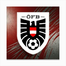 Austria National Football Team Logo Wall Art 4 Canvas Print