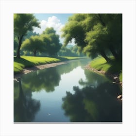 River In The Forest 42 Canvas Print