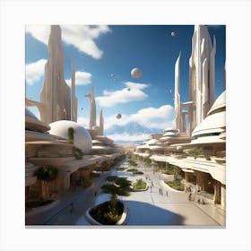 Futuristic City 250 Canvas Print