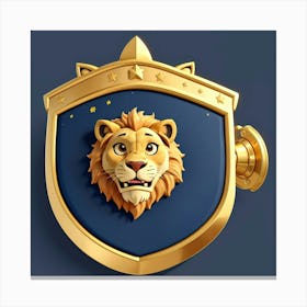 Default Logo Of A Shield With A Lions Head And A Star On It V 2 Canvas Print