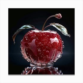Apple With Water Droplets Canvas Print