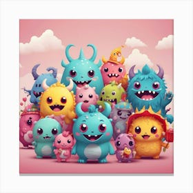 Cute Monsters 1 Canvas Print