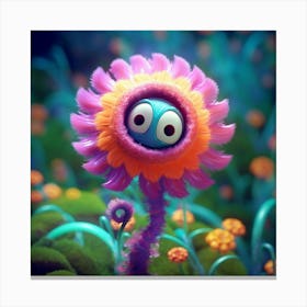 Flower With Eyes Canvas Print