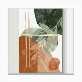 Boho Abstract Wall Art Print Beige Green 4 Canvas Print