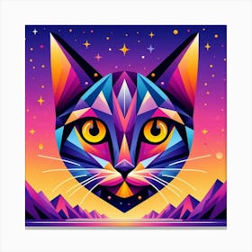 Fable Low Poly Cat Canvas Print