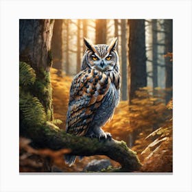 Owl In The Forest 177 Canvas Print