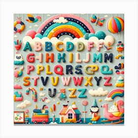Alphabet Set For Children 1 Canvas Print