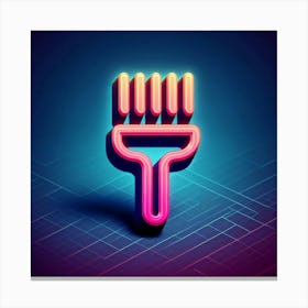 Neon Hair Comb Canvas Print