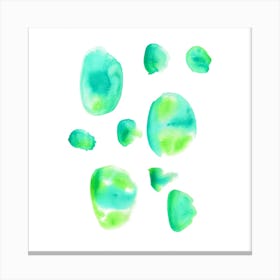 Green Bubble, Modern Watercolor Painting, Abstract Art Canvas Print